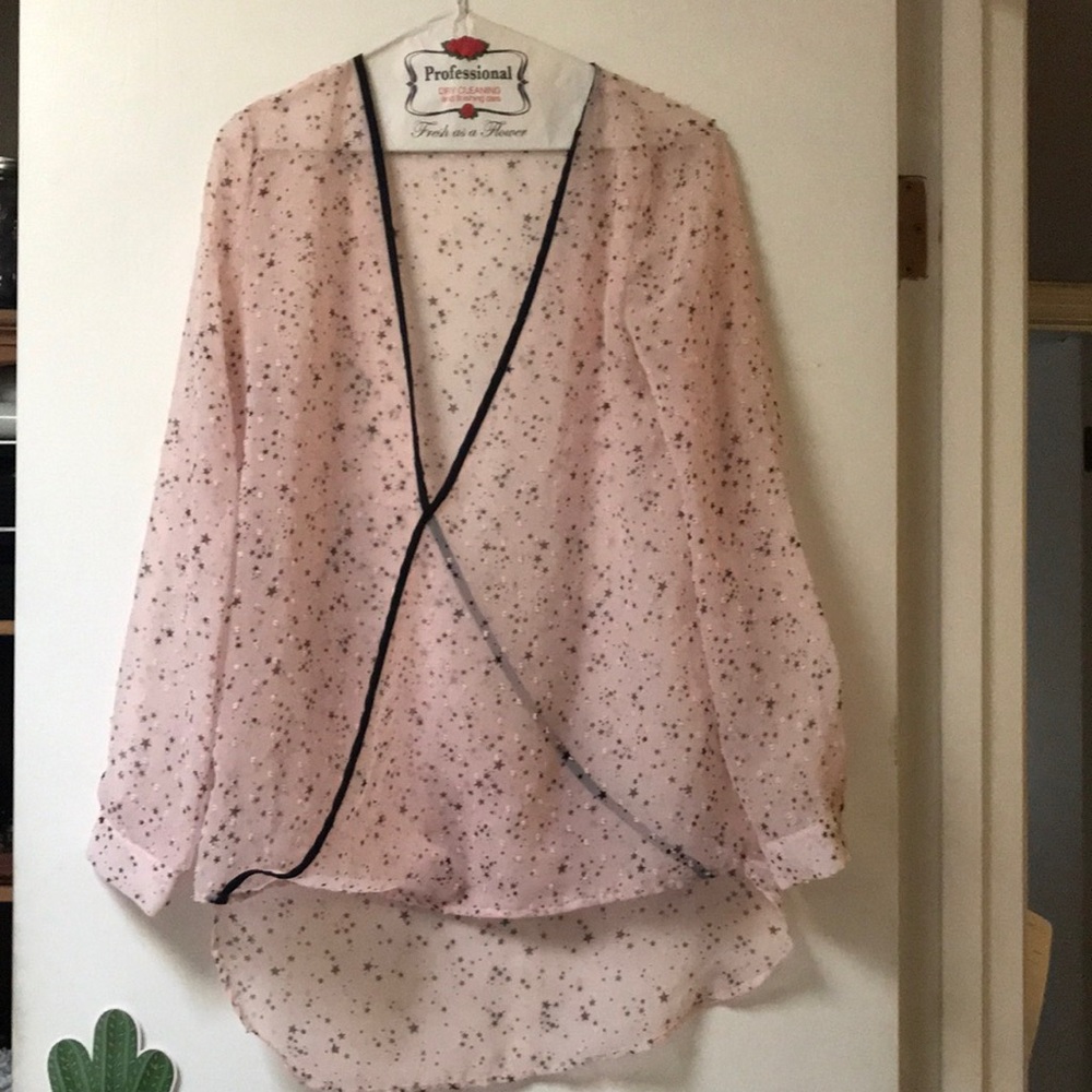 Sheer pink too with adorable black stars